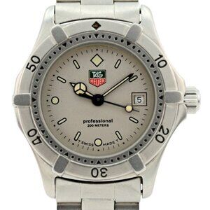 Vintage Ladies 27mm Tag Heuer Professional 2000 Grey Dial Watch! Ref 962.208 F!